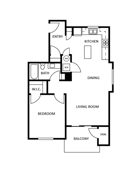 1 bed 1 bath at Harper Ridge Apartments, Idaho